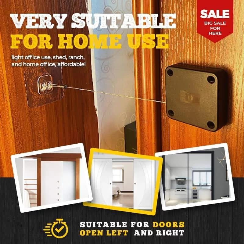 Portable Automatic Stainless Steel Door Closer Multifunctional Punch-Free Sensor Door Closer with Drawstring