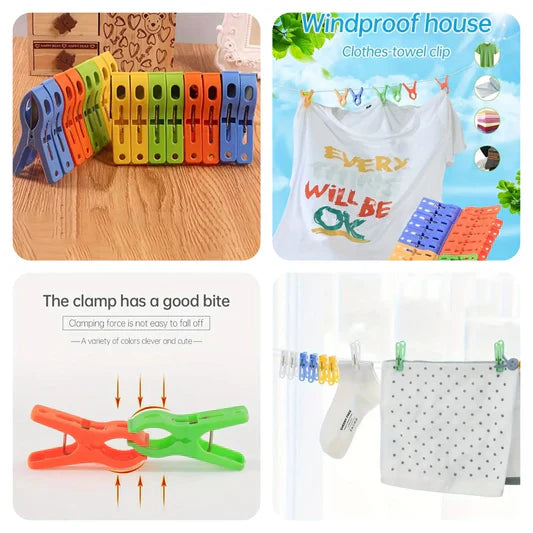 24PC Home Laundry Multi Color Plastic Clothespins Clips