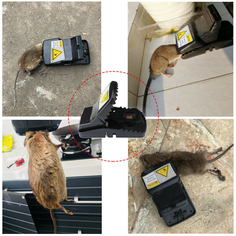 (Pack of 3) Plastic Mouse Trap Kill Fast Mice Rat Trap Reusable Mouse Snap Catcher for Home and Outdoor Use