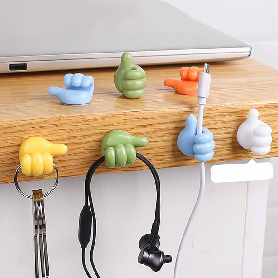 Creative Multipurpose Silicone Thumb Up Shaped Wall Hook (2Pcs)