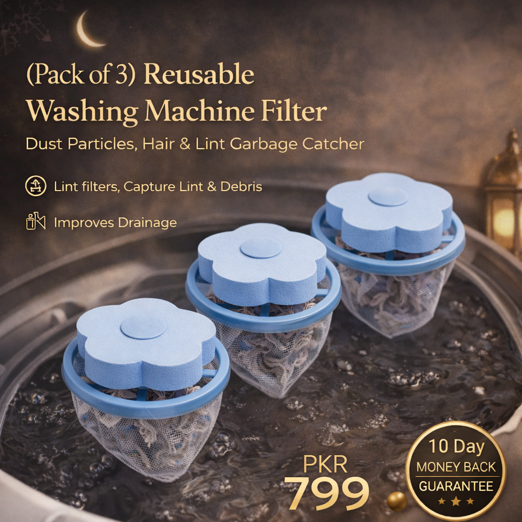 (Pack of 3) Reusable Washing Machine Filter dust particles Hair and Lint Garbage Catcher