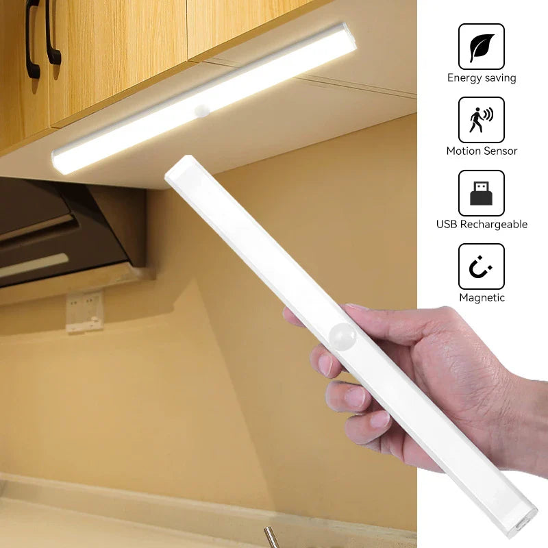 Portable Wireless USB Rechargeable Sensor Light Infrared Magnetic Induction LED Light  Adaptable to Stick Under The Bed, Bathroom Closet, Living Room and Any Other Place