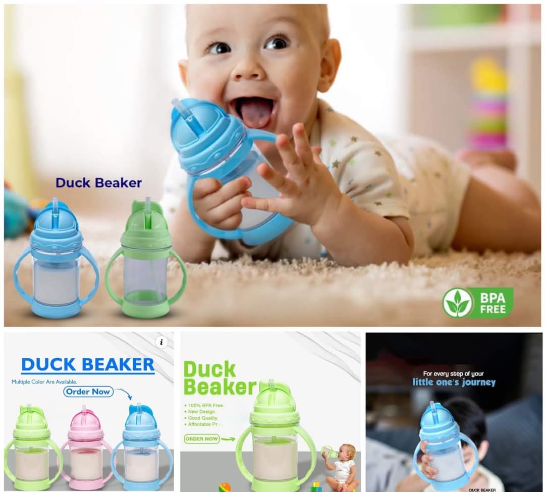Baby Juice Feeder Duck Sipper Grip and Sip Beaker Bottle for Kids