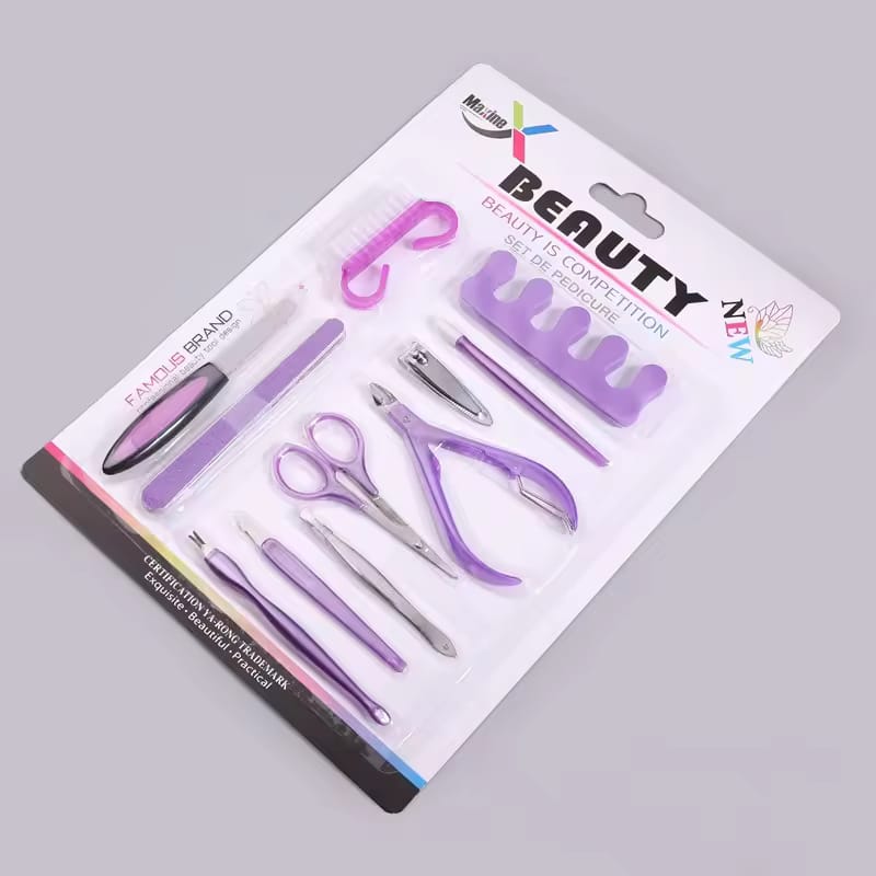 11 Pcs Set Clean Thick Hard Toenail Insert Nail Care Suction Dead Skin Removal Supplies Makeup Tools For Women