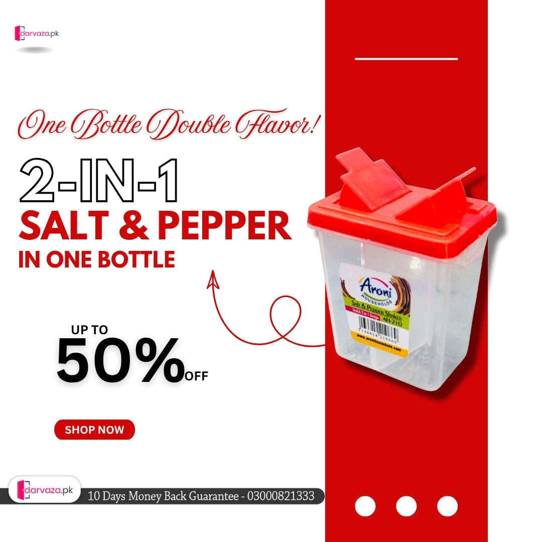 Aroni Salt and Pepper Shaker – 2 in 1 Spice Bottle