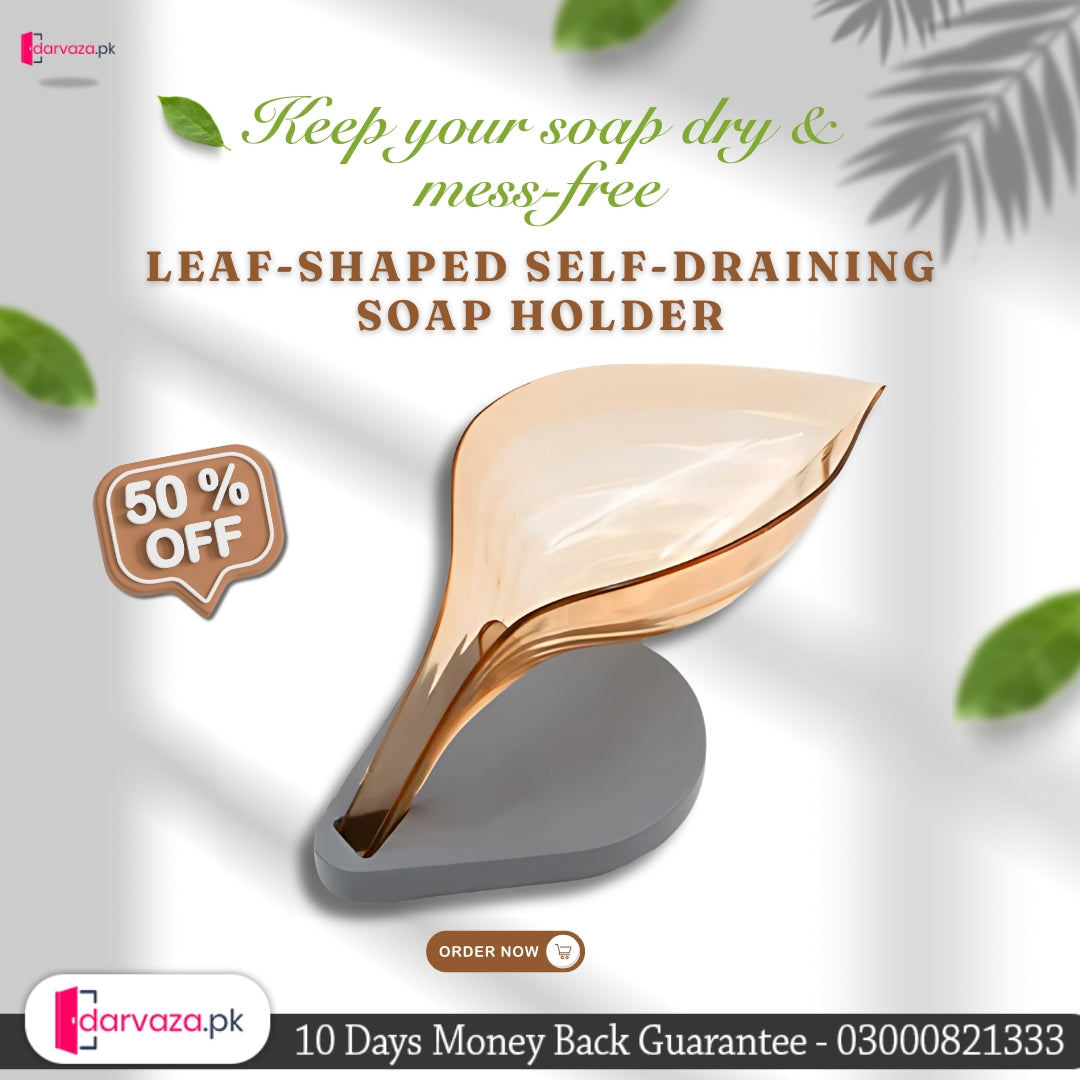 Azaadi Sale Offer 5 Pcs Leaf Shape Soap Holder with Self Draining (5 Holders)