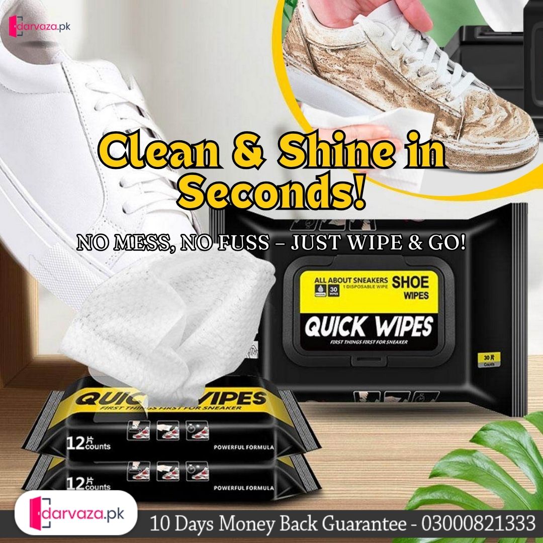 (Pack of 2) Disposable Shoe Cleaning Wet Wipes For Quick Shine