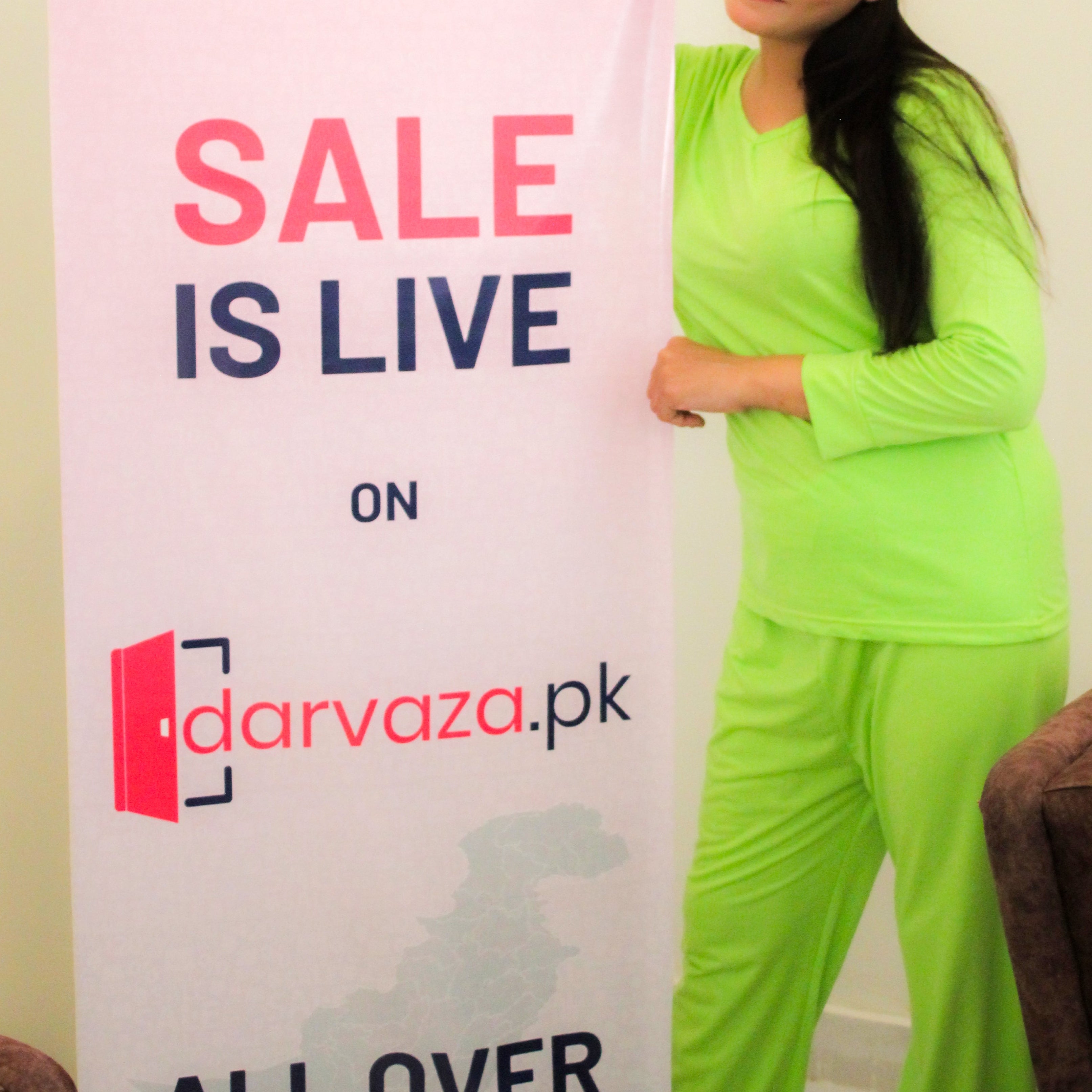 Lemon Green V-Neck Women's PJ Set