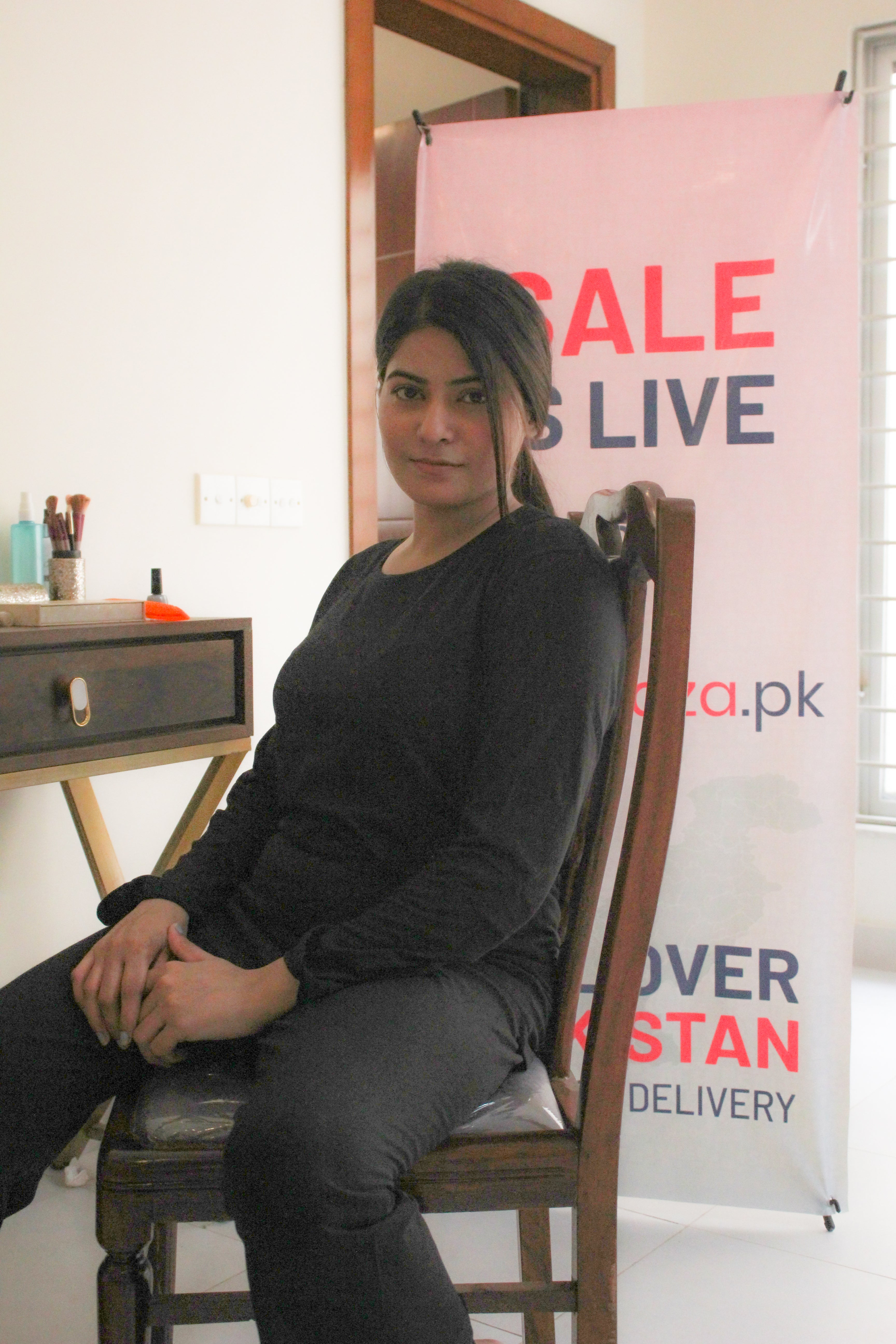 Deep Black Round Neck Plazzo PJ Set