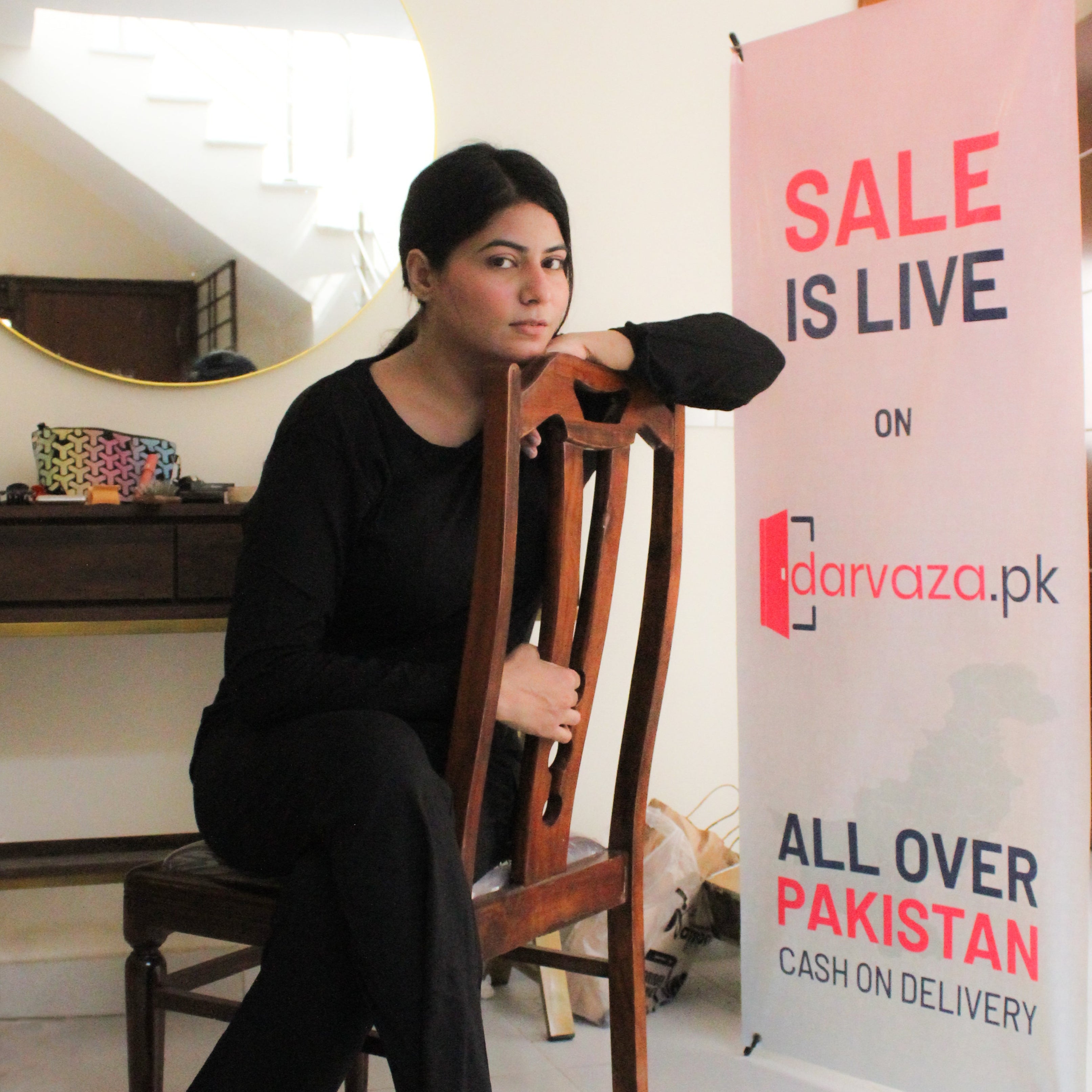 Deep Black Round Neck Plazzo PJ Set