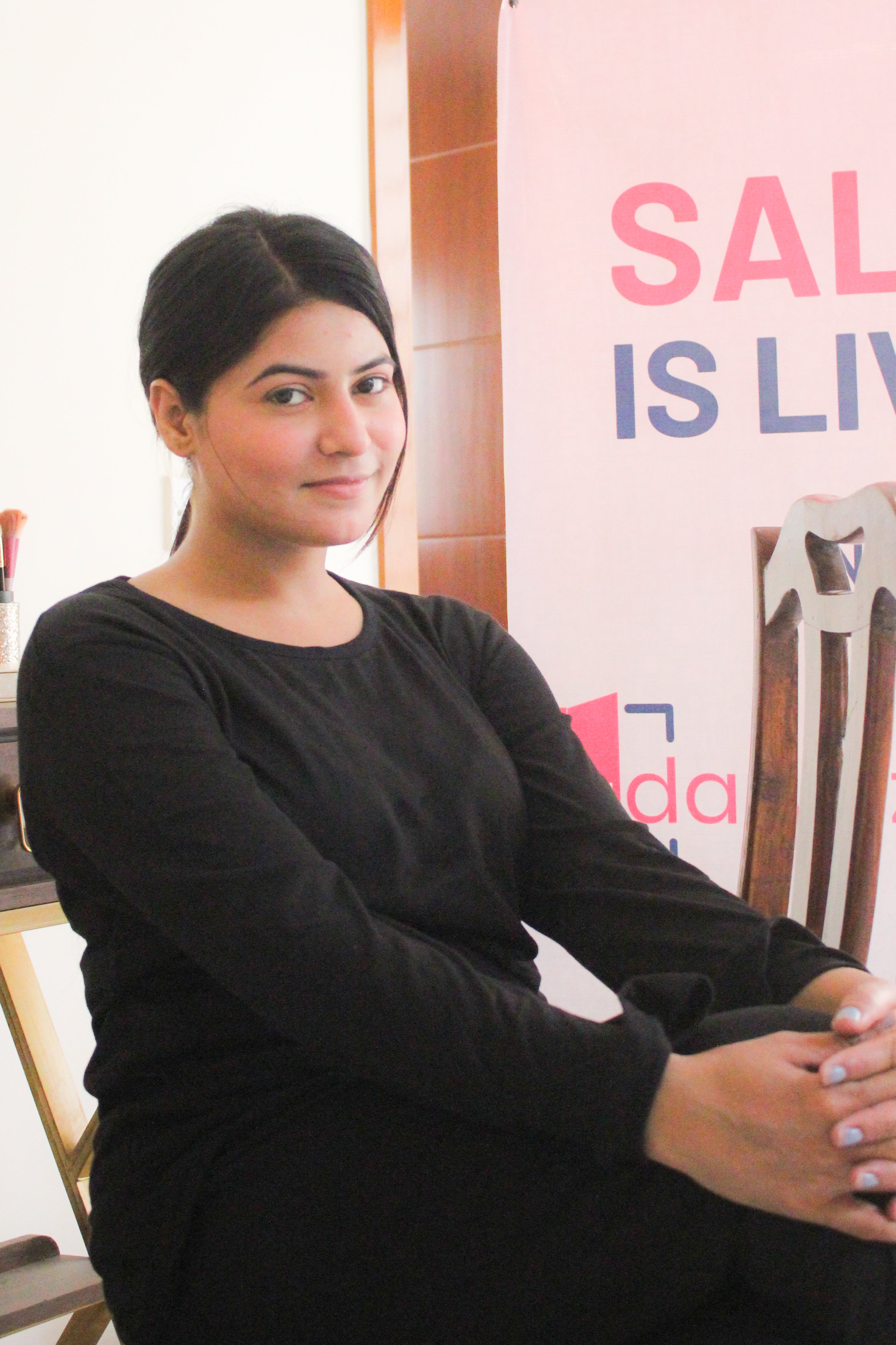 Deep Black Round Neck Plazzo PJ Set