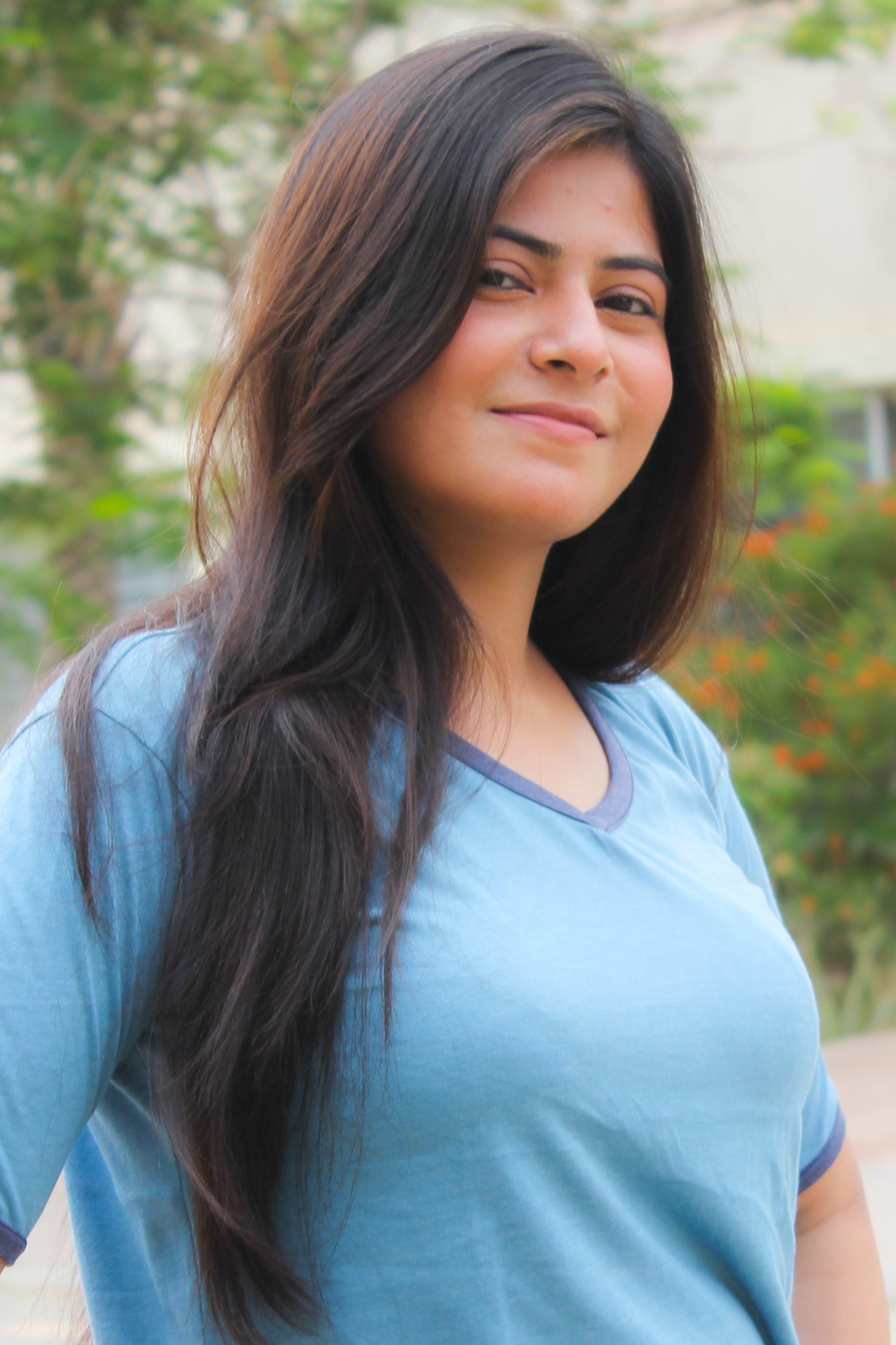 New Blue V-Neck T-Shirt with Contrast Pocket Pajama