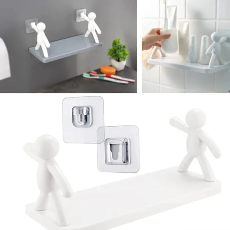 Set of 2 Human Shaped Wall Mounted Storage Shelves