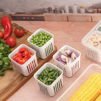 Plastic Rectangular Freeze Storage Containers with 6 Compartments For Kitchen and Outdoor