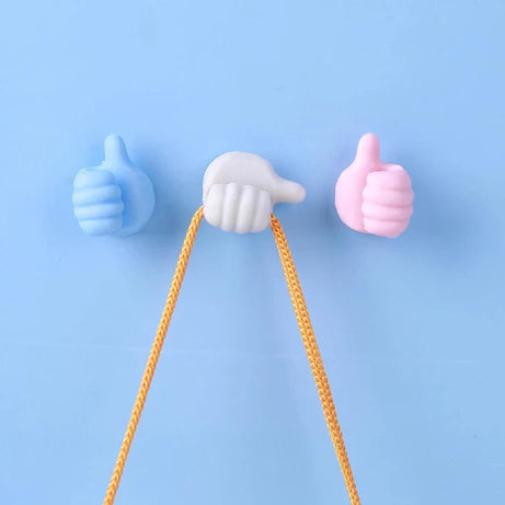 Creative Multipurpose Silicone Thumb Up Shaped Wall Hook (2Pcs)