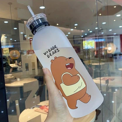 We Babe Bears Water Bottle – Cute Cartoon Bottle | BPA-Free, Leakproof & Durable