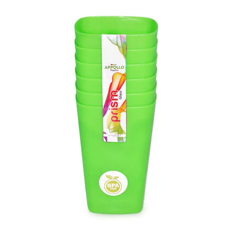 (Pack of 12) Plastic Prism Glass Set For Home and Outdoor Use