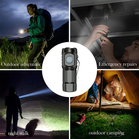 Rechargeable 3 Led Mini Flashlight Emergency Touch Light with Out Magnetic
