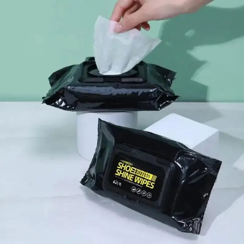 (Pack of 2) Disposable Shoe Cleaning Wet Wipes For Quick Shine