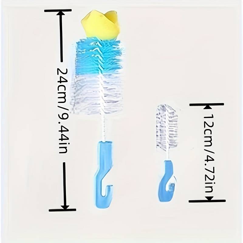 (Pack of 4) The Baby Bottle Brush Wash Bottle Nipple Brush Tool Sponge Cleaning Kit For Kitchen