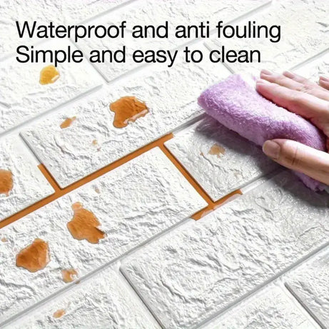 3D Self-Adhesive White Brick Foam Wall Panels and Tile Wallpaper Stickers