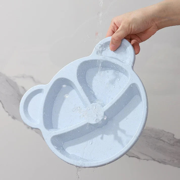 Children Bear Plate with Dips Portion