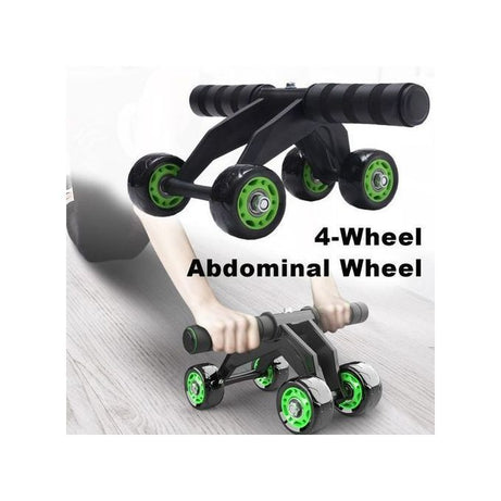 Metal 4 Wheel Abdominal Exercise Roller For Man and Woman Tool With Box