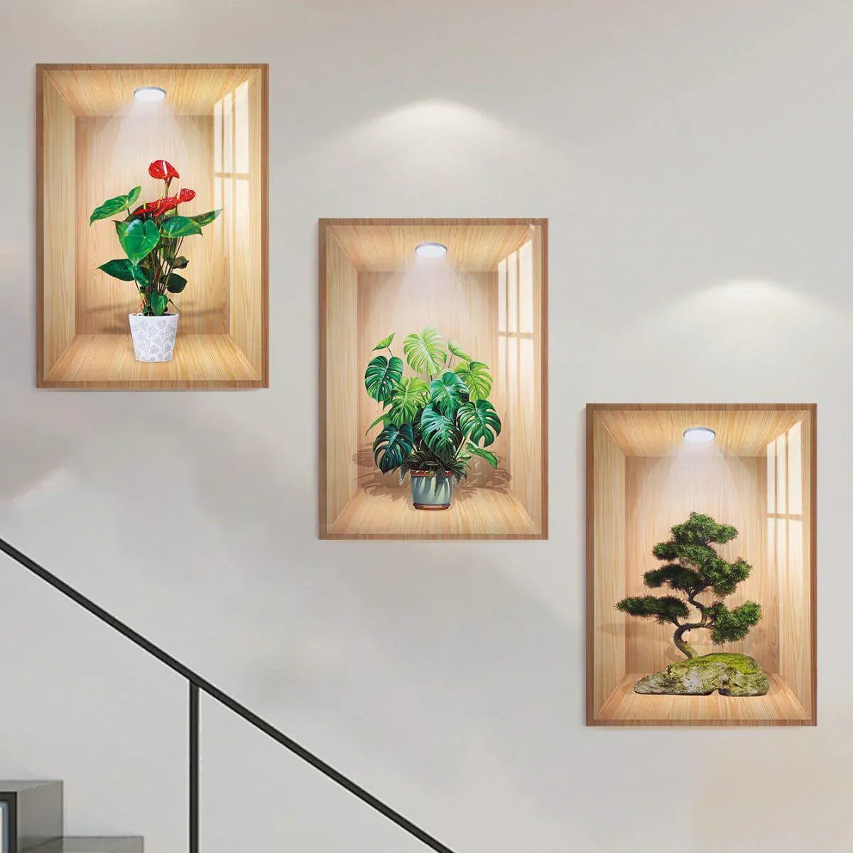 3D Plant Wall Stickers (Set of 3)