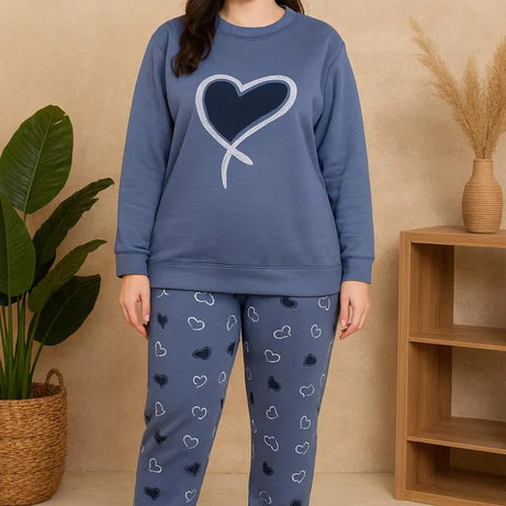 Winter Ocean Heart Co-Ord Set Night Suit