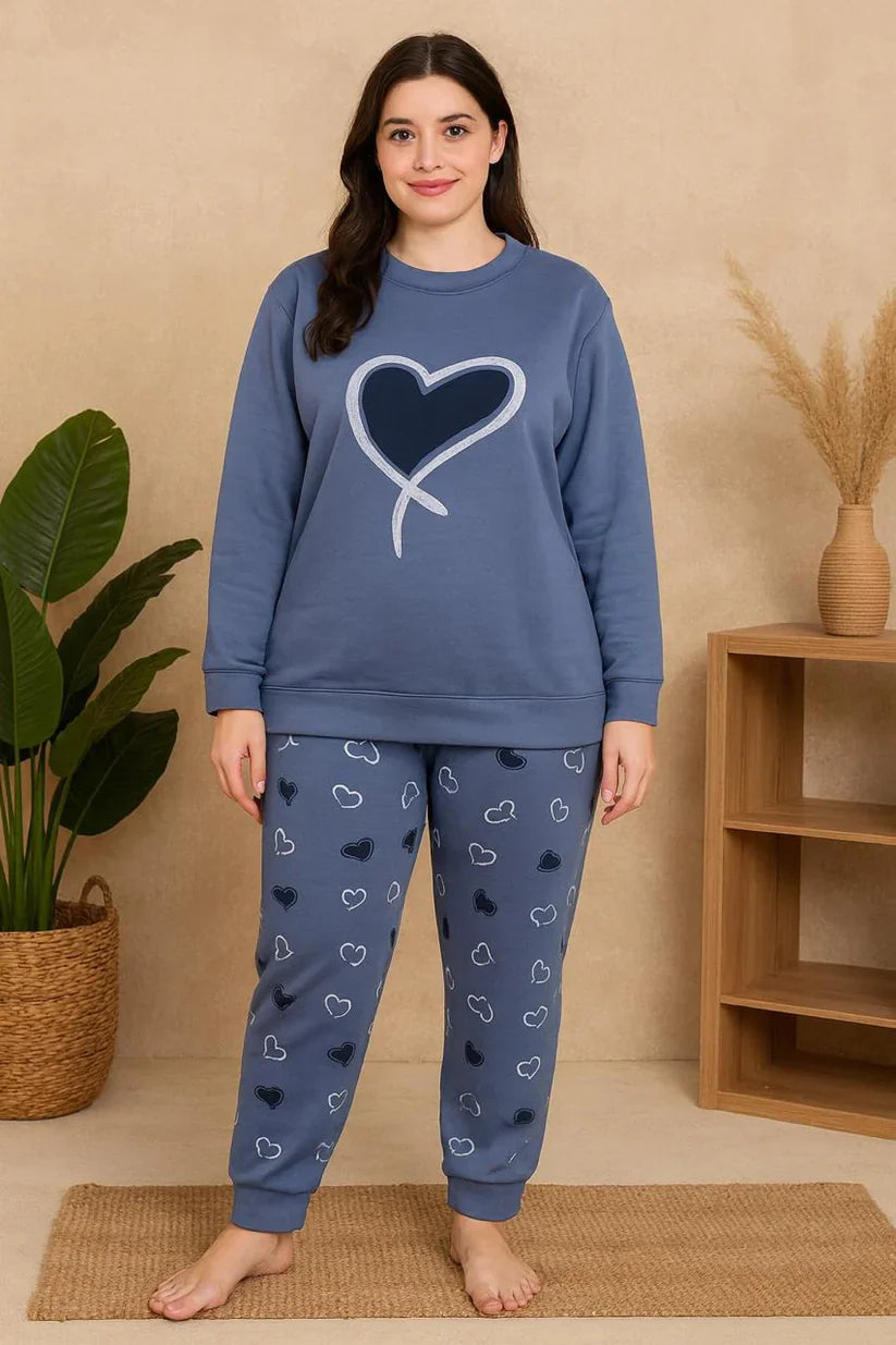 Winter Ocean Heart Co-Ord Set Night Suit