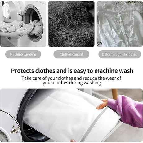 (Pack of 2) Mesh Laundry Washing Machine Delicates Clothes Storage Zip Bag