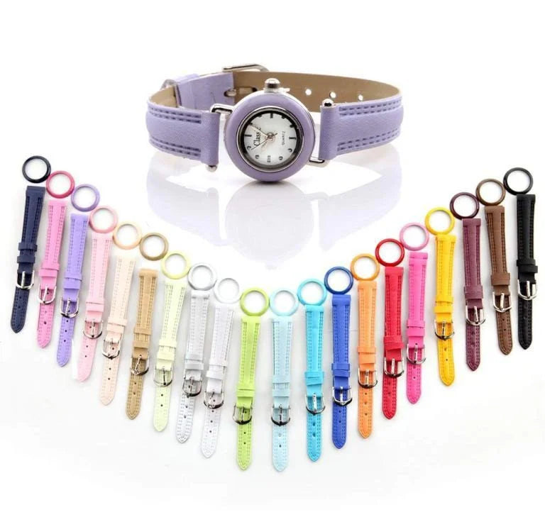 Interchangeable Ladies Watch Set Bands With 2 Watches and 21 Straps for Use in Every Occasion