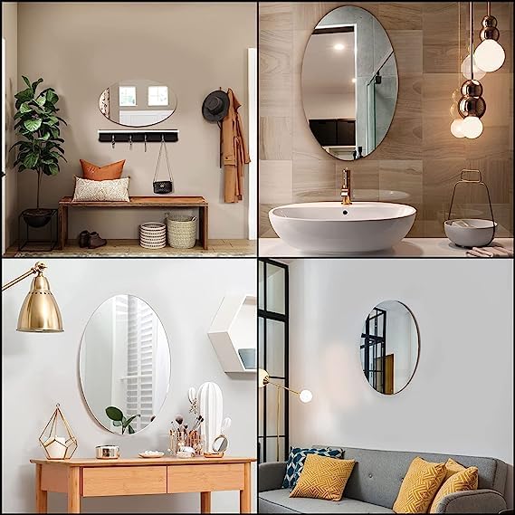 Mega Sale Offer - Shatterproof, Flexible, Stylish and Self Adhesive Oval Shape Mirror Sticker Rs 799