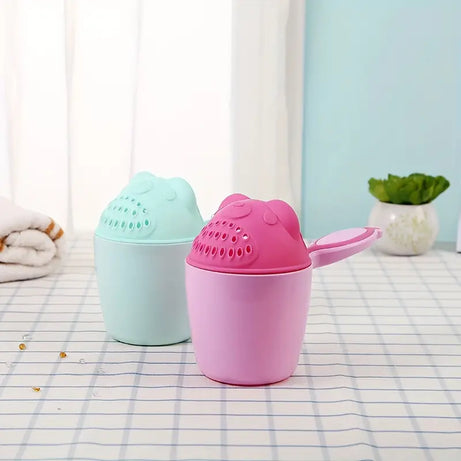 Cartoon Shaped Baby Bath Mug Shower and Holder