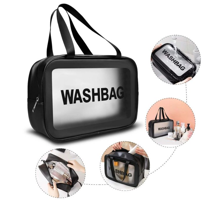 Clear Travel Toiletries Bag | Waterproof Cosmetic Makeup Wash Bag