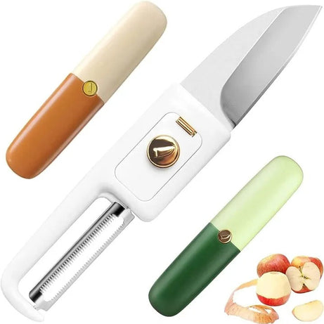 Portable 2 in 1 Knife and Peeler for Peeling and Cutting of Fruits Vegetables