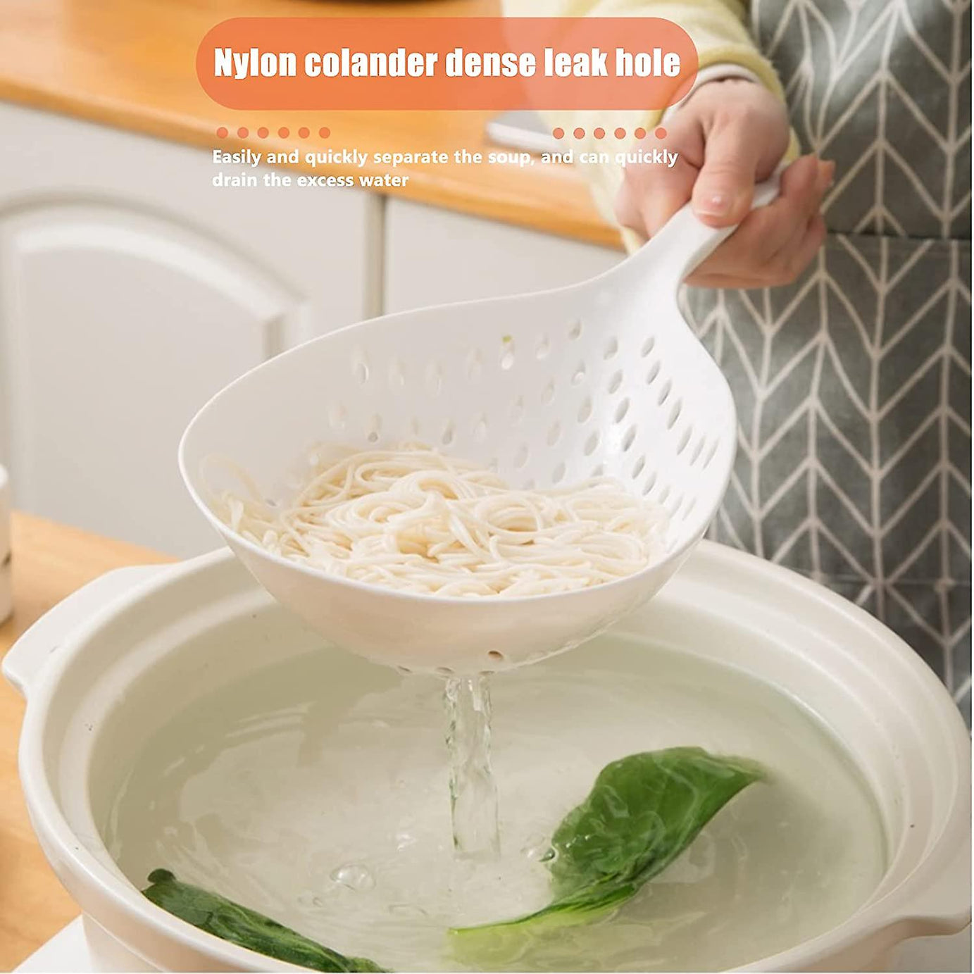 Food Noodle Strainer Scoop with Long Handle For Pasta Vegetable Fruits Cooking & Straining