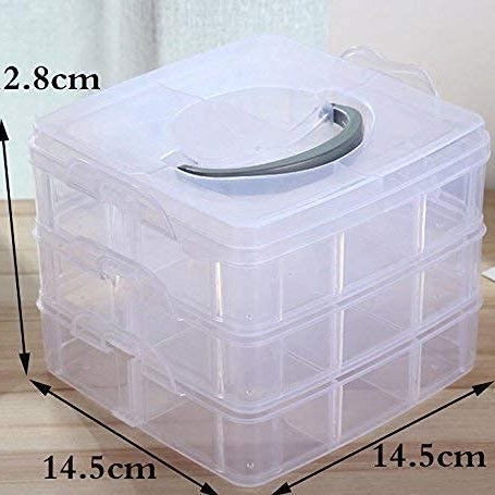 Adjustable Stackable Rectangular Plastic Storage Box Organizer with Dividers and Removable Compartments for Beading Jewelry Making Craft Art Hair Accessories and Supplies in Casual Style