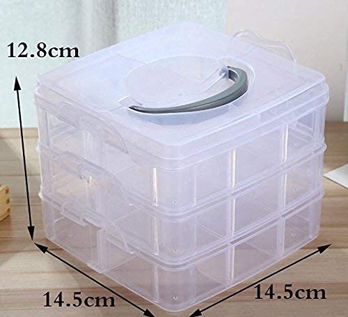 Adjustable Stackable Rectangular Plastic Storage Box Organizer with Dividers and Removable Compartments for Beading Jewelry Making Craft Art Hair Accessories and Supplies in Casual Style