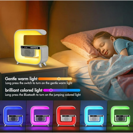 Atmosphere RGB G Lamp with Hi Fi Bluetooth Speaker and Wireless Charger for Home Decor