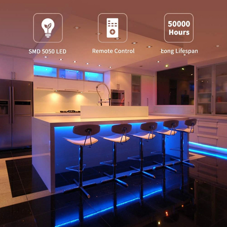 RGB 300 Color Led Strip Lights with Remote & Power Supply