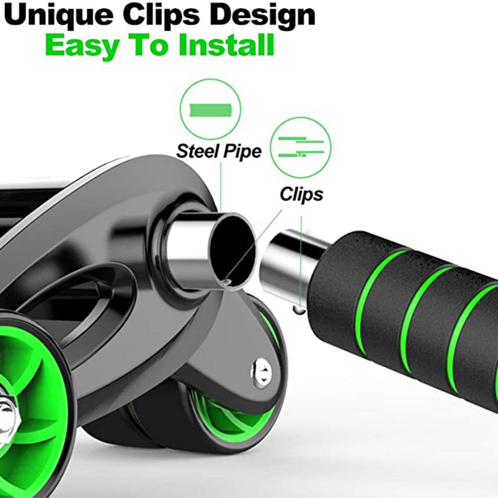 Metal 4 Wheel Abdominal Exercise Roller For Man and Woman Tool With Box