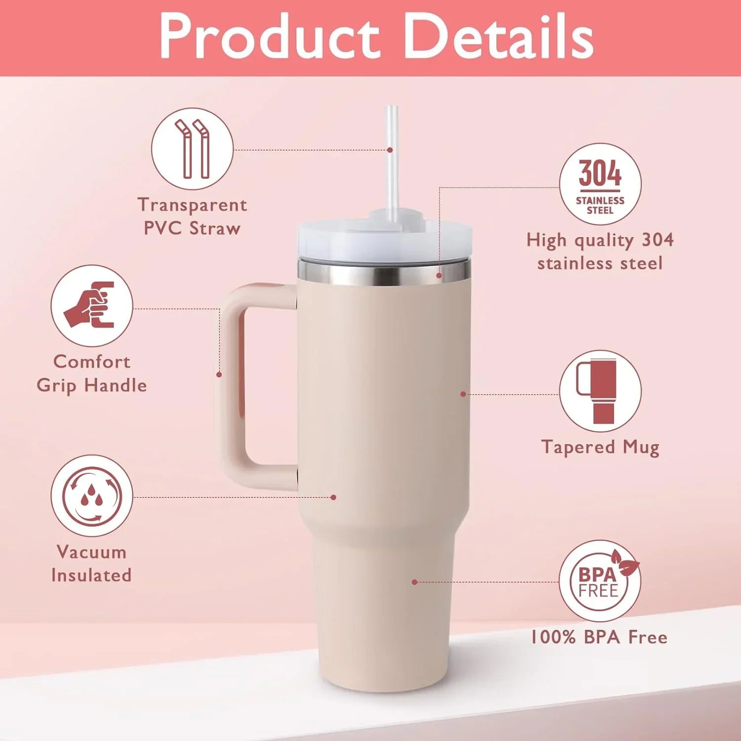 40oz STANLEY Stainless Steel Tumbler – 1200ml Leak-Proof Premium Travel Mug