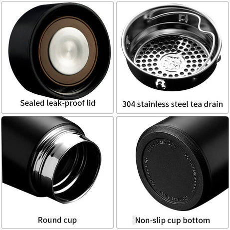 Smart Thermos Vacuum Flask With LED Temperature Display and Double Wall Insulated 500 ml Stainless Steel Keeps Hot/Cold Flask for Office/School/Gym/Car/Travel