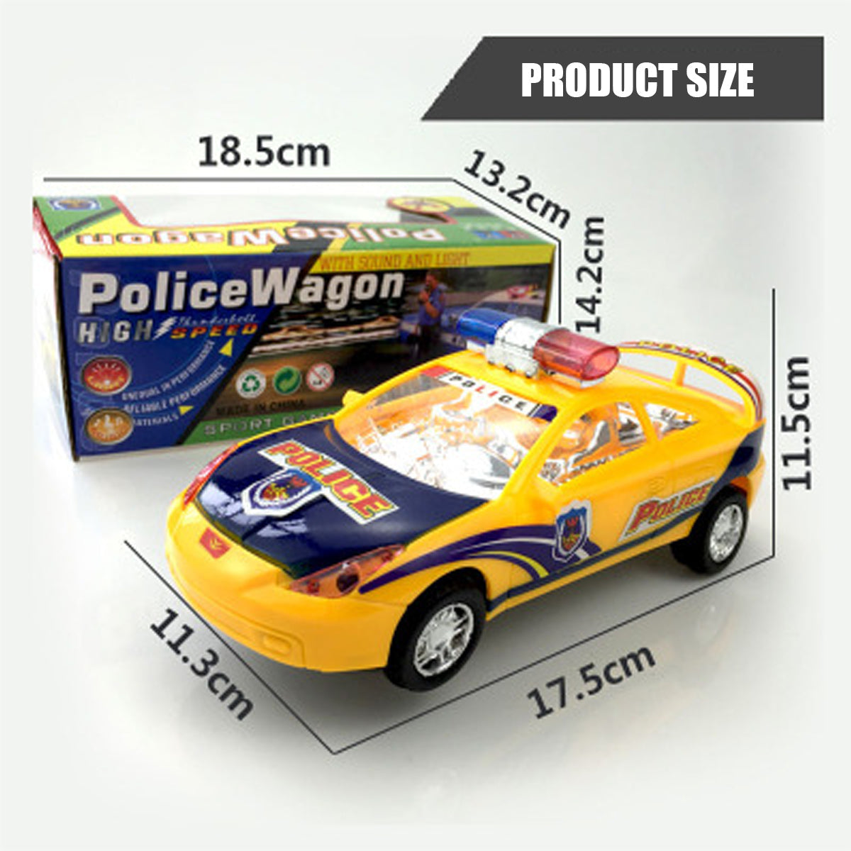 Electric Alloy Simulation Police Car Diecast Model Toy with LED Light and Music For Kids with Box