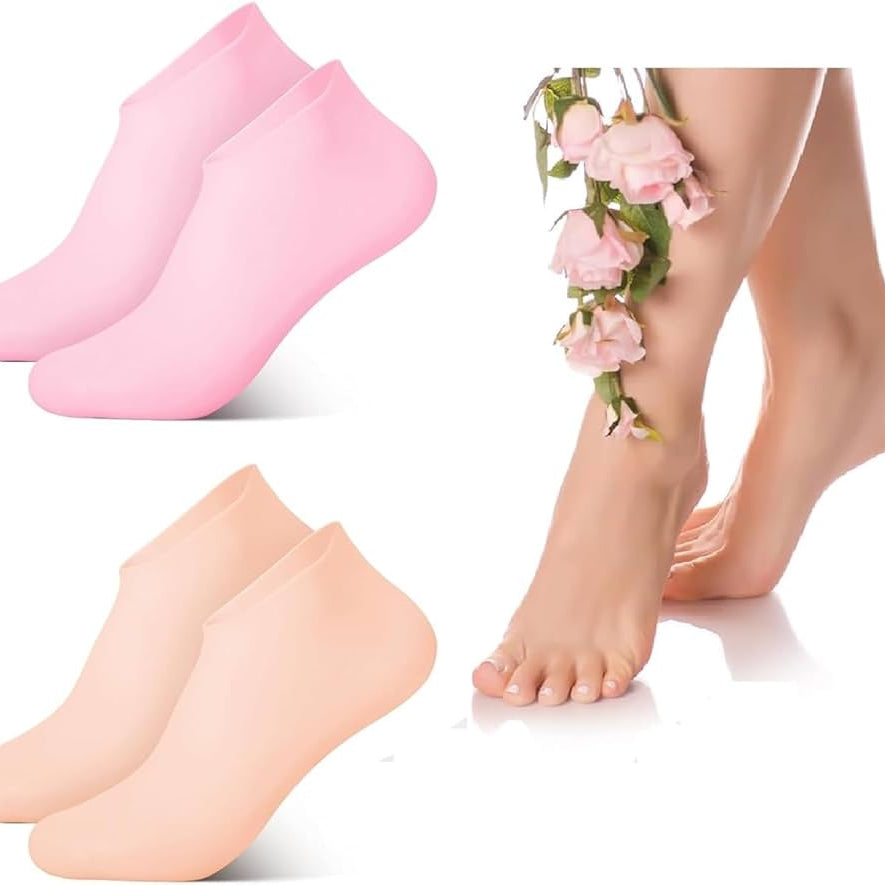 Buy 1 Pair Get 1 Pair Free Offer 4 Pcs Silicone Moisturizing Socks for Foot Care