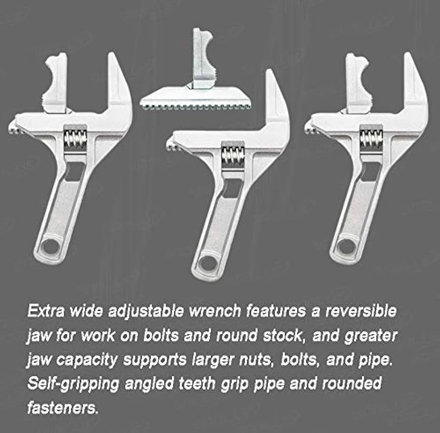 Multi-function Adjustable Large opening Universal Wrench with Twistable Round Tube