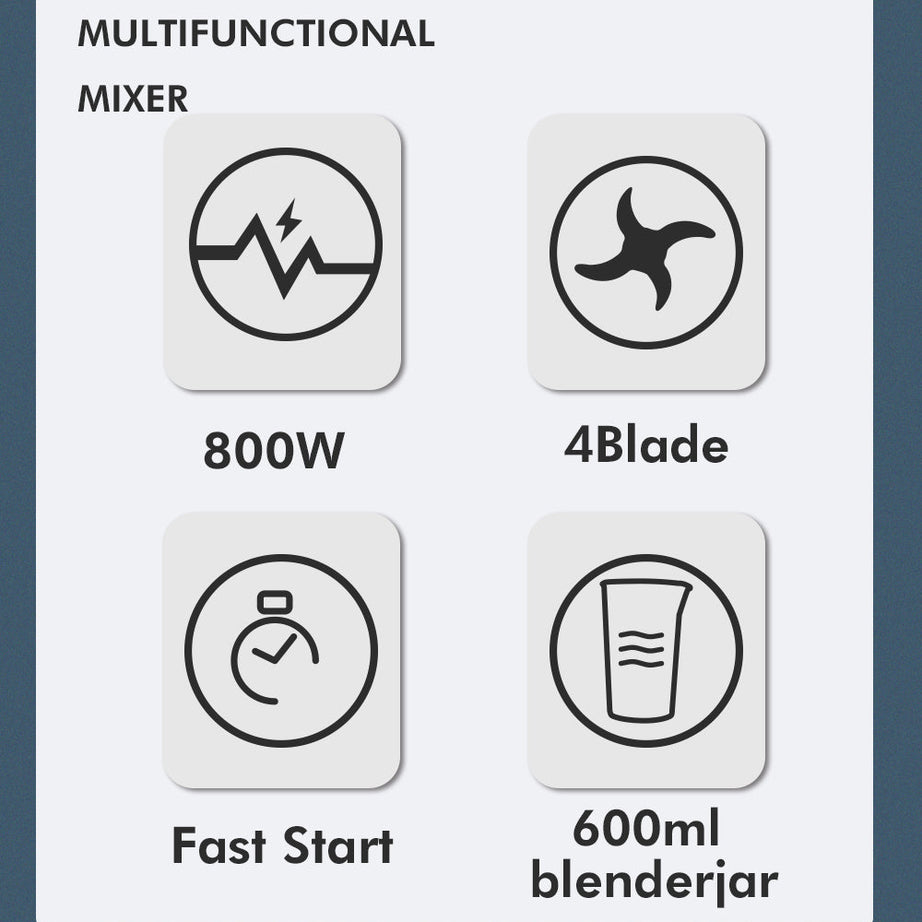 Portable Handheld Blender with Multifunctional Stainless Steel For daily Cooking at Home