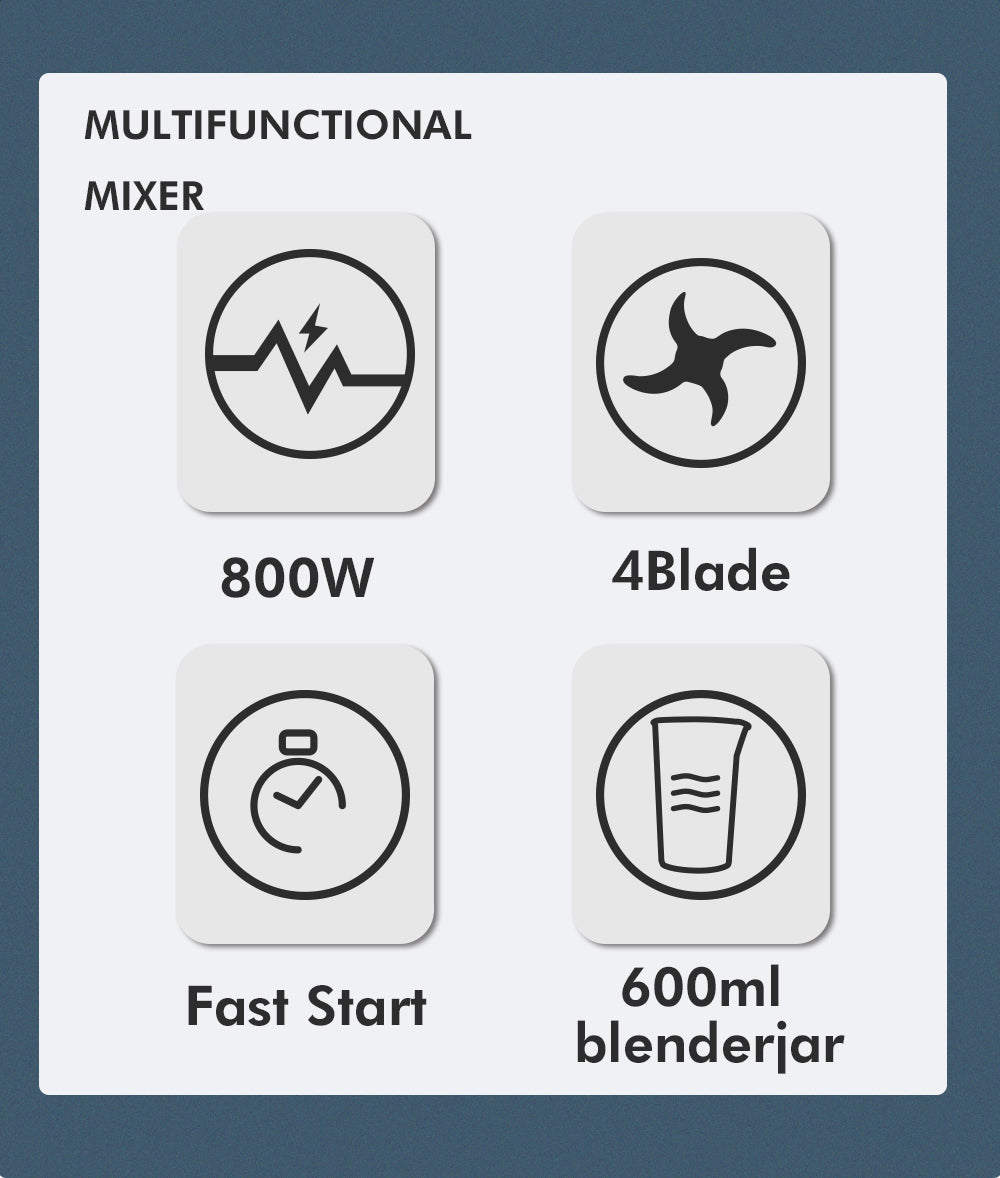 Portable Handheld Blender with Multifunctional Stainless Steel For daily Cooking at Home