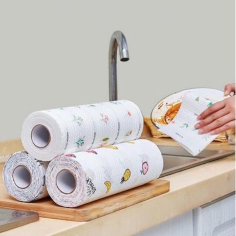 (Pack of 2) Washable Lazy Rag Kitchen Towel Wet And Dry Household Chores Degreasing